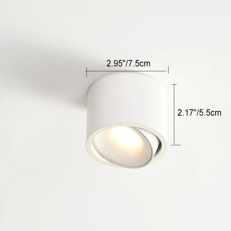 Modern Minimalist Adjustable Round LED Flush Mount Spotlight Ceiling Lamp-Orizon Depot