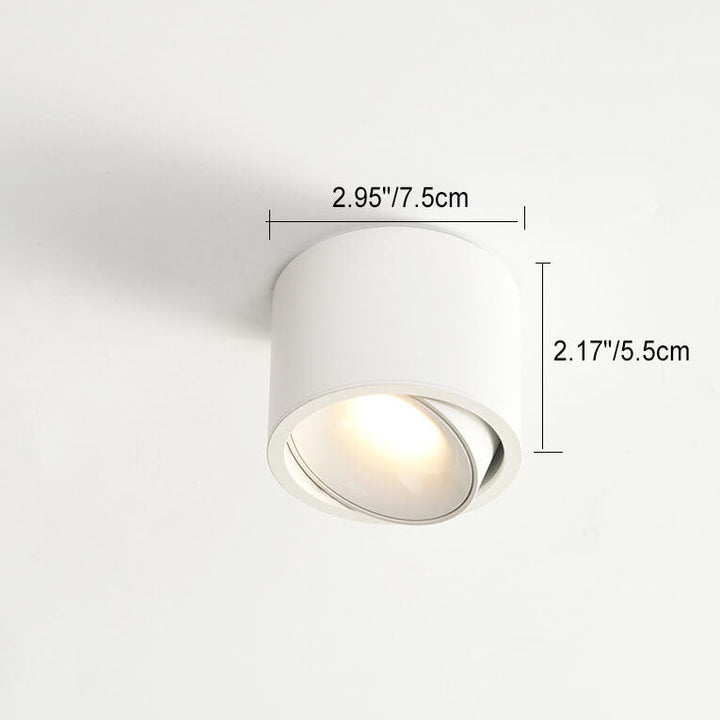 Modern Minimalist Adjustable Round LED Flush Mount Spotlight Ceiling Lamp-Orizon Depot