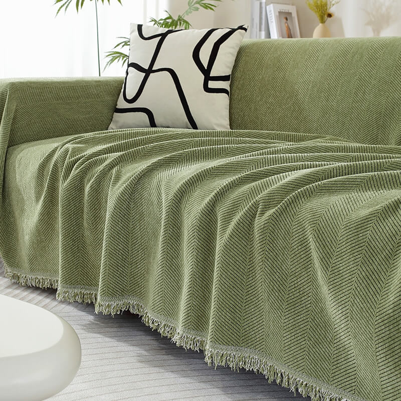 Cozy Soft Fringe Throw Blanket for Indoor & Outdoor Use