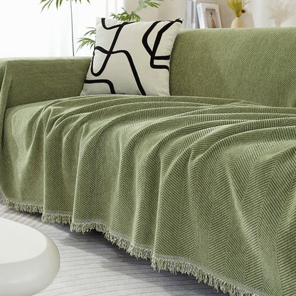 Cozy Soft Fringe Throw Blanket for Indoor & Outdoor Use