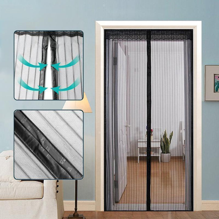 Magnetic Fly Screen Door with Continuous Hook and Loop Fastener-Orizon Depot