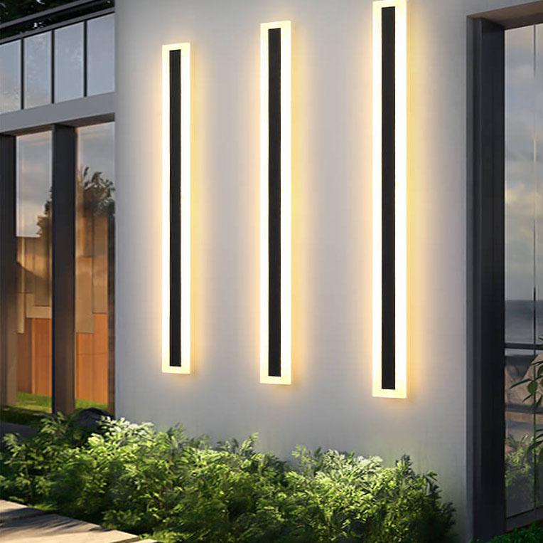 Minimalist Elongated Bar LED Wall Light Waterproof Acrylic Outdoor Fixture-Orizon Depot