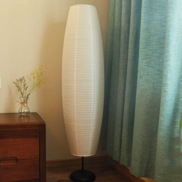 Nordic Minimalist Rice Paper Column Floor Lamp 2-Light Standing Light-Orizon Depot