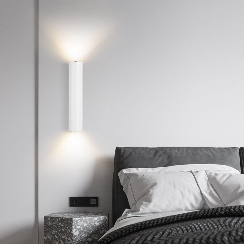 Minimalist Aluminum Cylindrical 2-Light Wall Sconce Lamp
