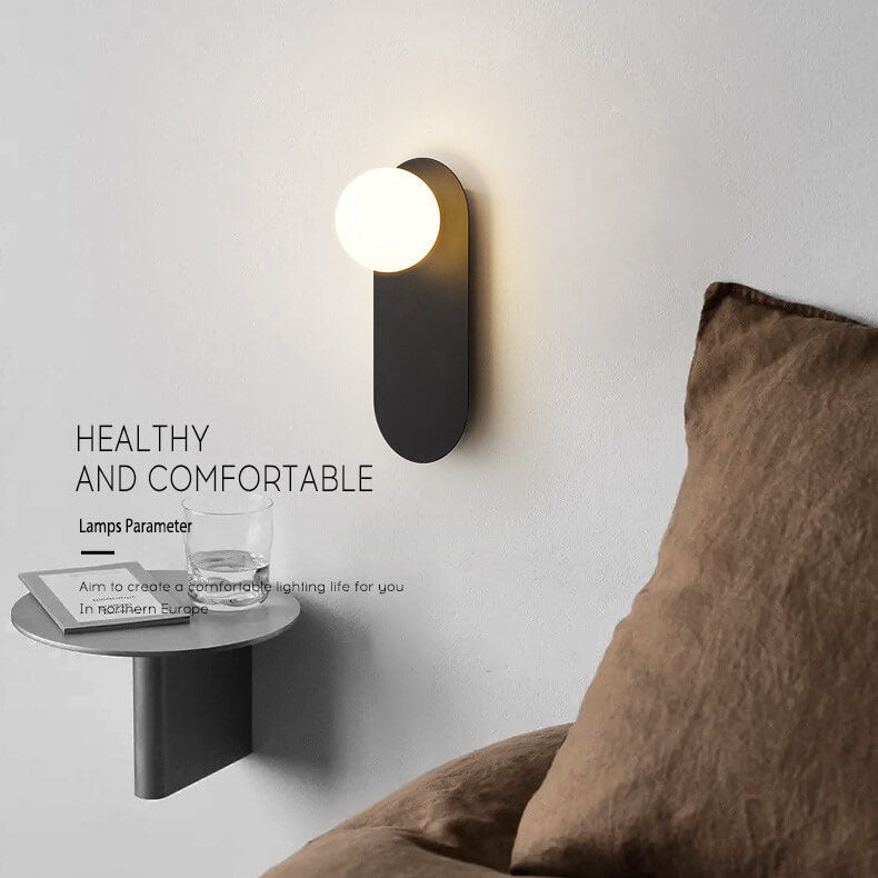 Nordic Style Glass Ring Base 1-Light Wall Sconce Lamp-Orizon Depot