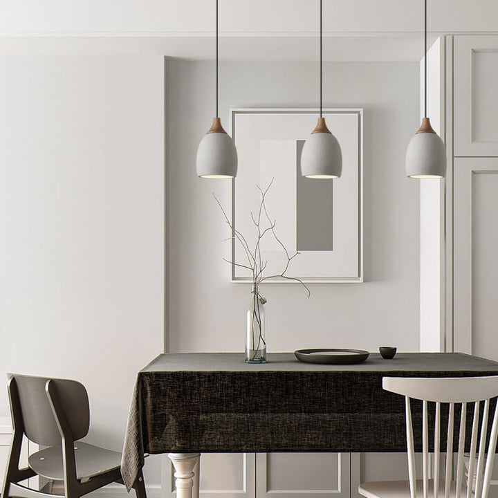 Minimalist Style Cement Dome 1-Light Pendant Lamp-Orizon Depot