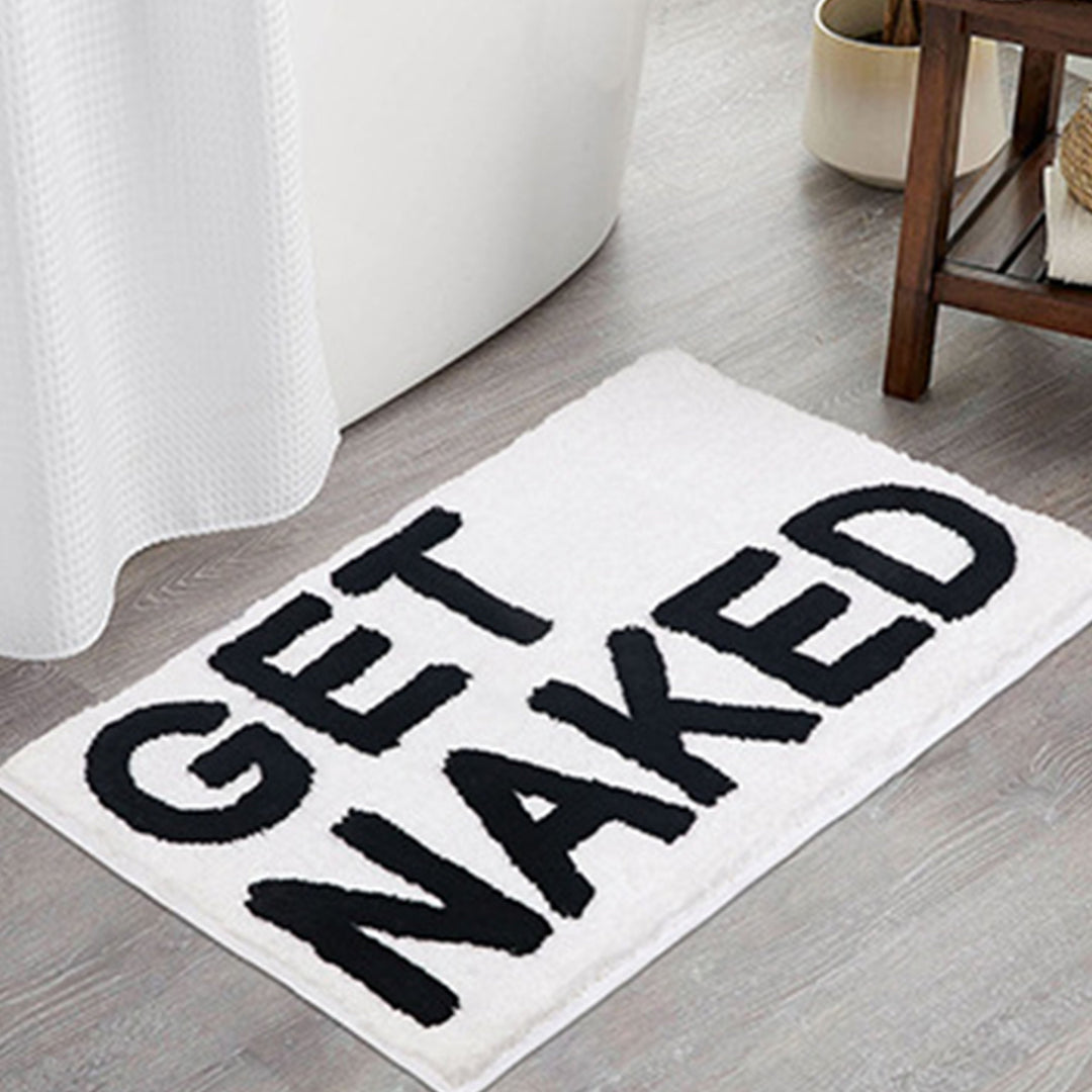 Plush White Floor Bathroom Mat, 50x80cm, Non-Slip Water-Absorbent Rug-Orizon Depot