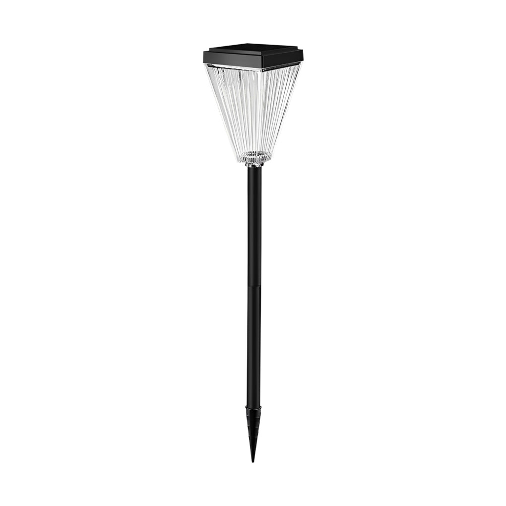 Dimmable LED Solar Post Lights for Garden Pathway Light with Ripple Shade