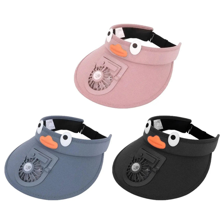 Kids Sun Visor Hat with Built-in Cooling Fan