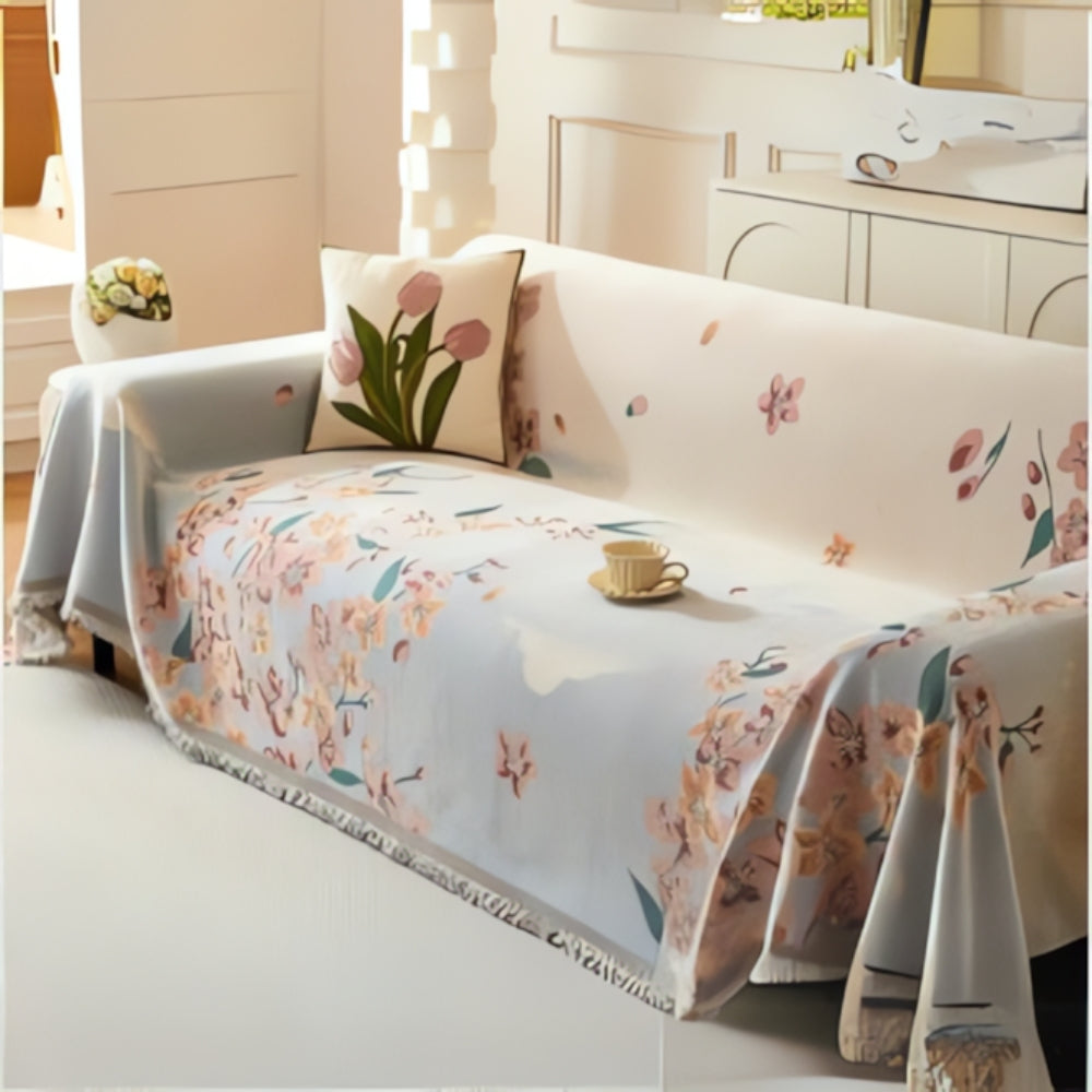 Floral Reversible Sofa Cover for Stylish Home Decor-Orizon Depot