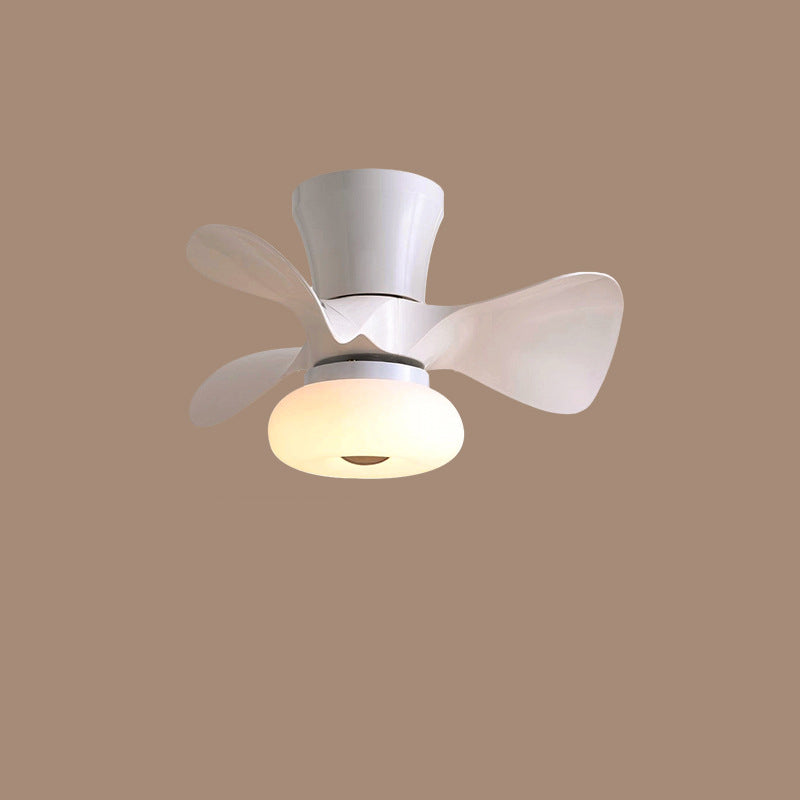 Nordic Macaron Metal LED Semi-Flush Mount Ceiling Fan Lamp