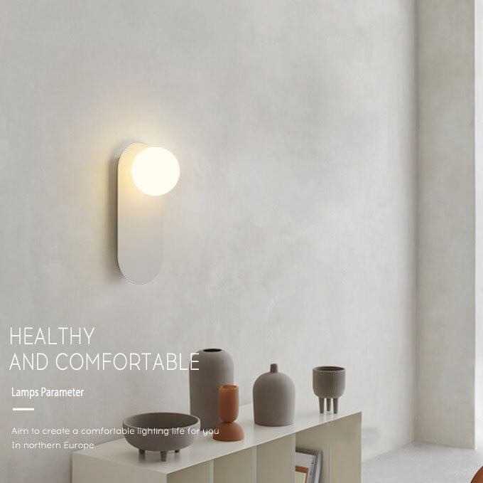Nordic Style Glass Ring Base 1-Light Wall Sconce Lamp-Orizon Depot