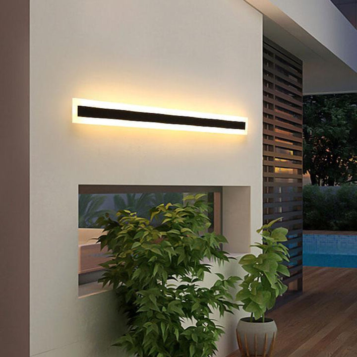 Minimalist Elongated Bar LED Wall Light Waterproof Acrylic Outdoor Fixture-Orizon Depot