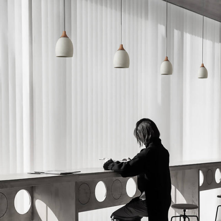Minimalist Style Cement Dome 1-Light Pendant Lamp-Orizon Depot