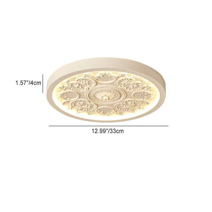 Modern Simplistic Carved Iron Resin Acrylic LED Flush Mount Ceiling Lamp For Bedroom-Orizon Depot