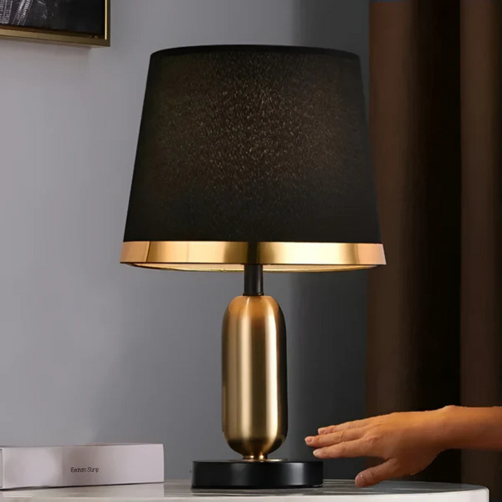 Vintage Black and Gold Table Lamp | Modern Retro Accent Lighting