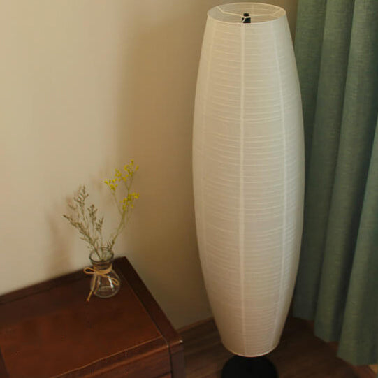 Nordic Minimalist Rice Paper Column Floor Lamp 2-Light Standing Light