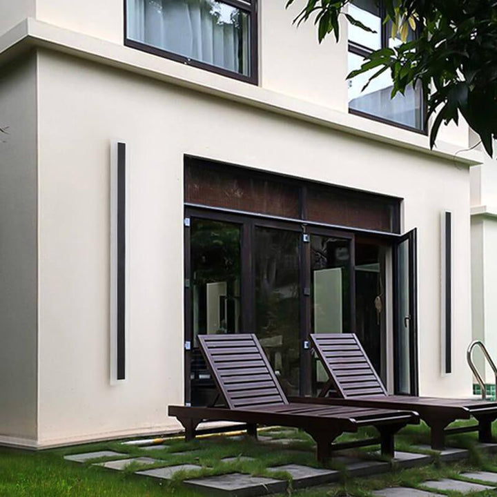 Minimalist Elongated Bar LED Wall Light Waterproof Acrylic Outdoor Fixture-Orizon Depot