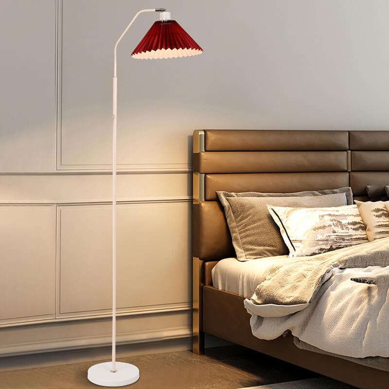 Minimalist Fabric Pleated Shade Floor Lamp 1-Light Standing Light