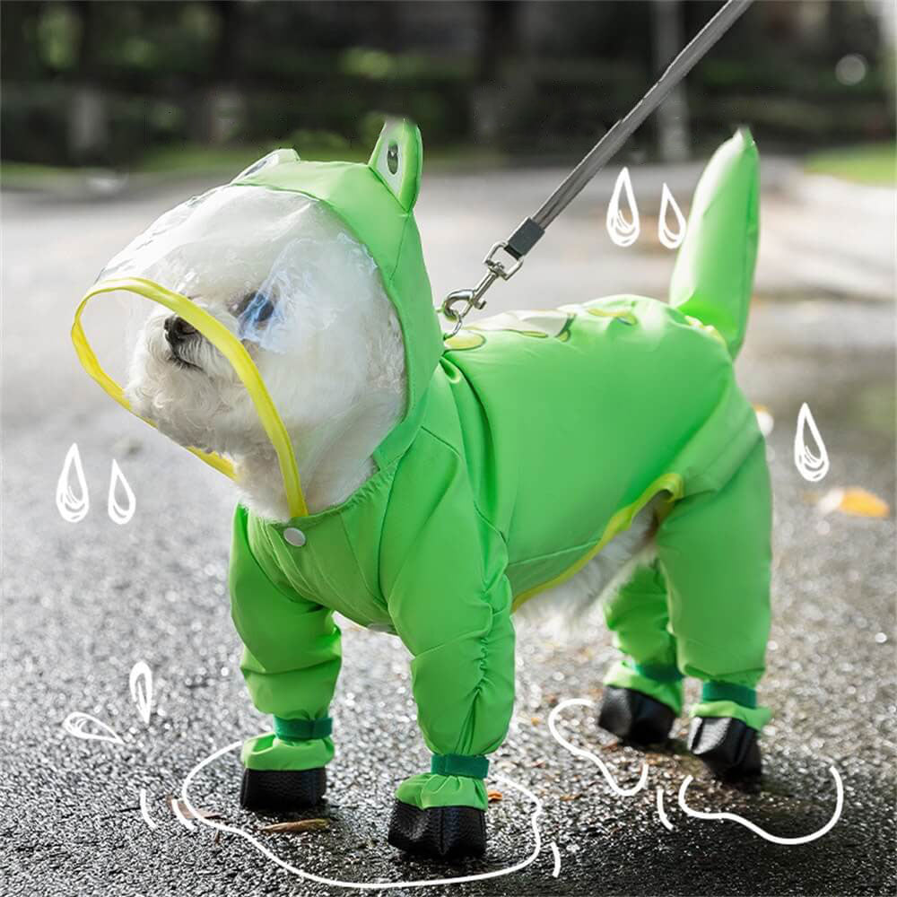 Waterproof Dog Raincoat with Tail - Animal Shaped Overall Cover-Orizon Depot