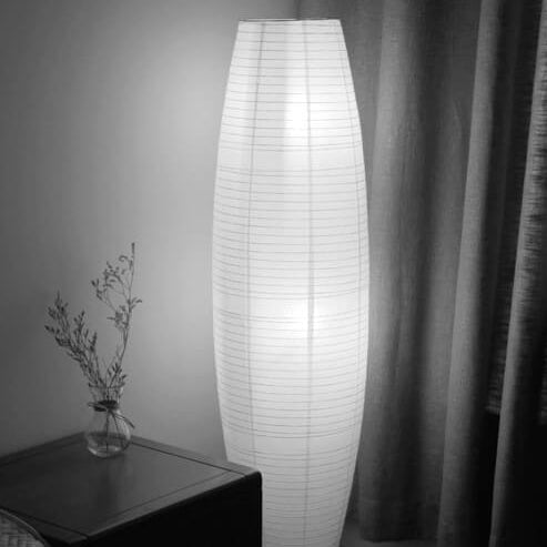 Nordic Minimalist Rice Paper Column Floor Lamp 2-Light Standing Light