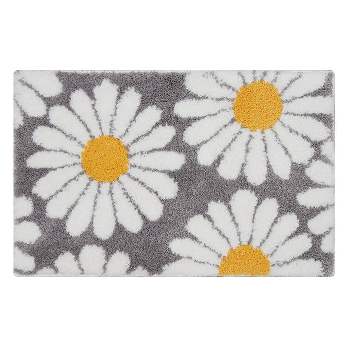 Sweet Daisy Bath Mat - Purple Flower Carpet for Bathroom Decor-Orizon Depot