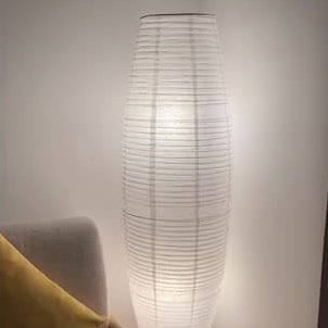 Nordic Minimalist Rice Paper Column Floor Lamp 2-Light Standing Light-Orizon Depot