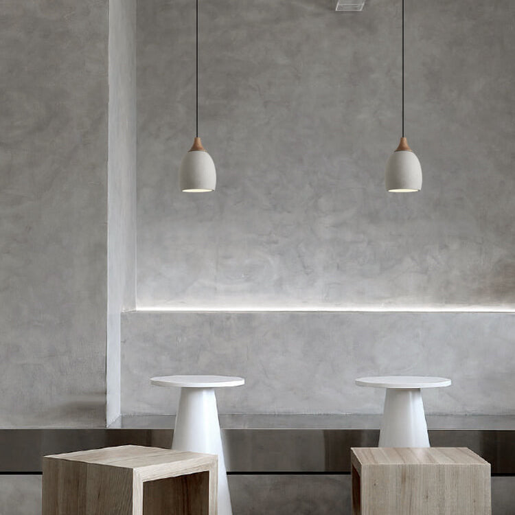 Minimalist Style Cement Dome 1-Light Pendant Lamp-Orizon Depot