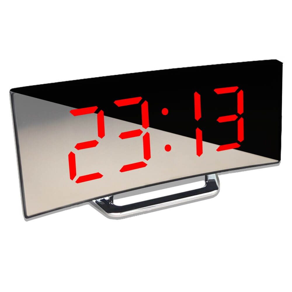 Curved LED Digital Alarm Clock with Display and Snooze Function-Orizon Depot