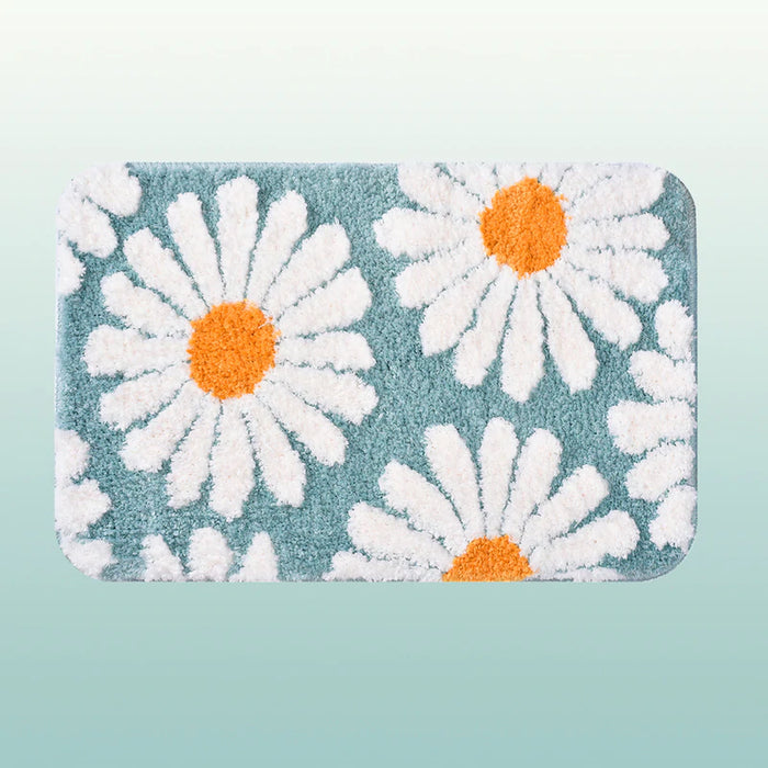 Sweet Daisy Bath Mat - Purple Flower Carpet for Bathroom Decor-Orizon Depot