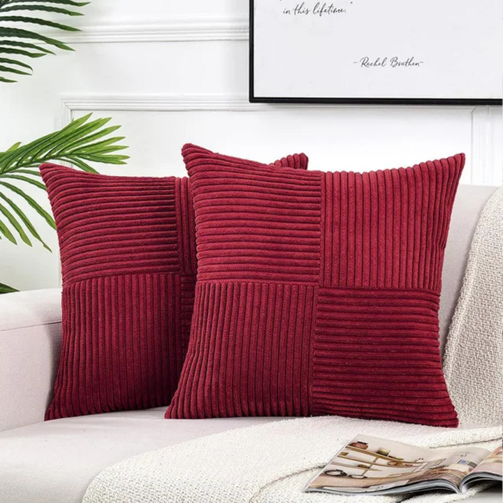 Striped Corduroy Cushion Covers | Elegant Throw Pillow Cases
