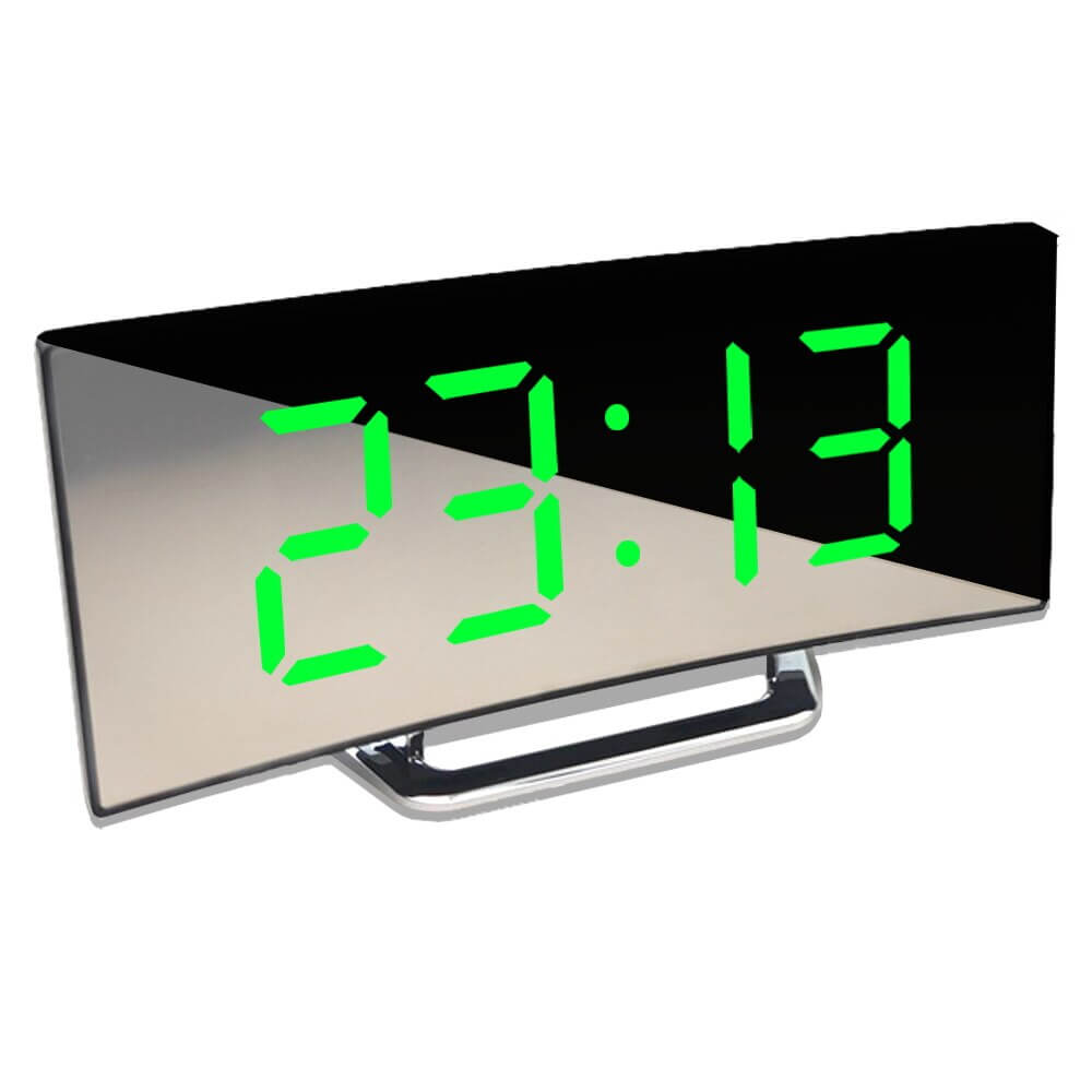 Curved LED Digital Alarm Clock with Display and Snooze Function-Orizon Depot