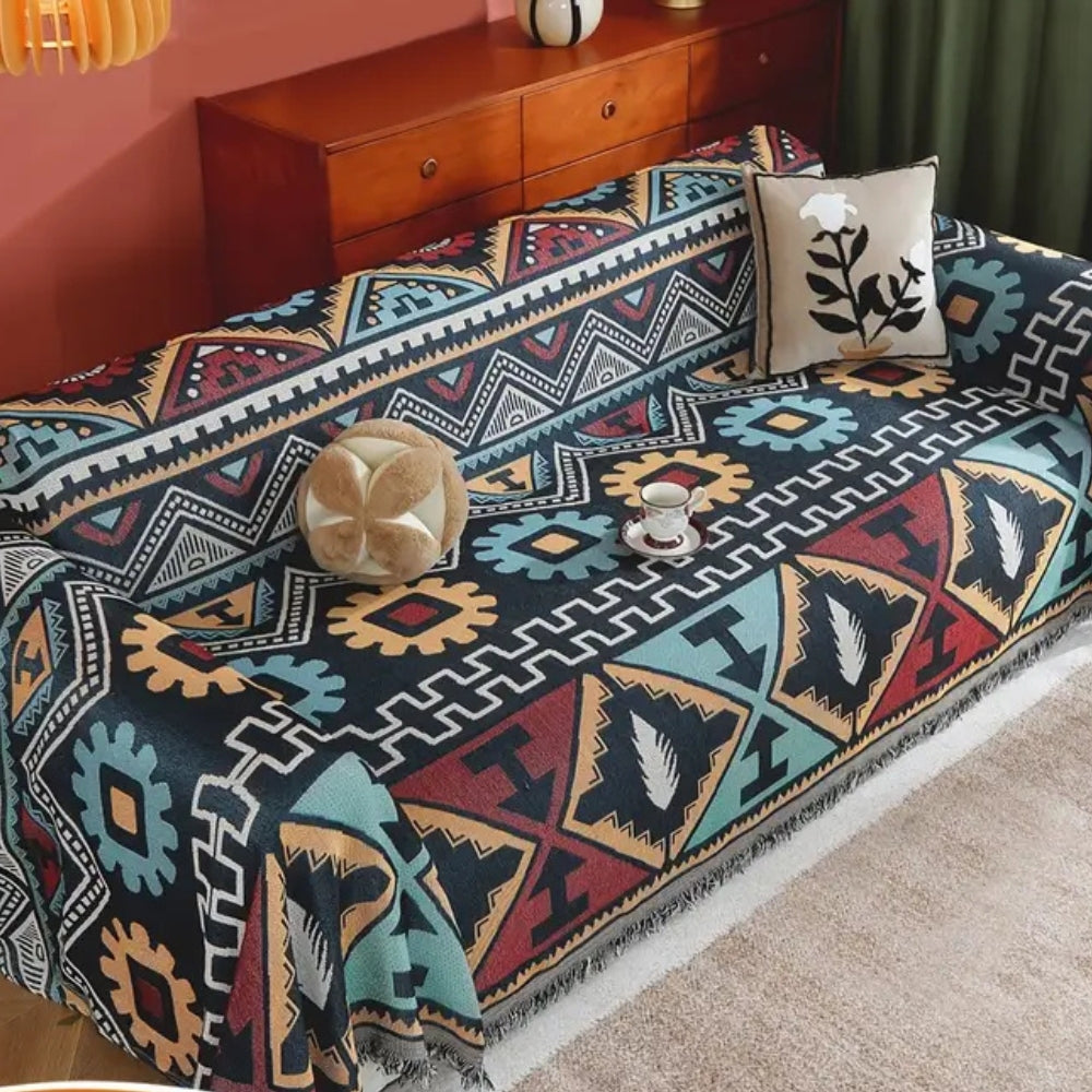 Aztec Geometric Pattern Sofa Cover for Stylish Home Decor-Orizon Depot