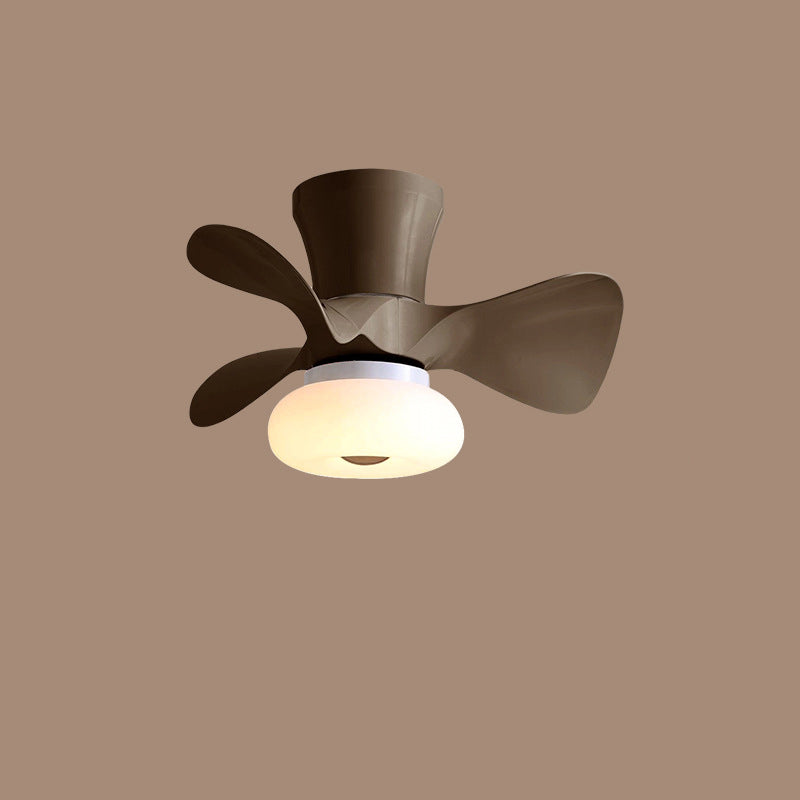 Nordic Macaron Metal LED Semi-Flush Mount Ceiling Fan Lamp