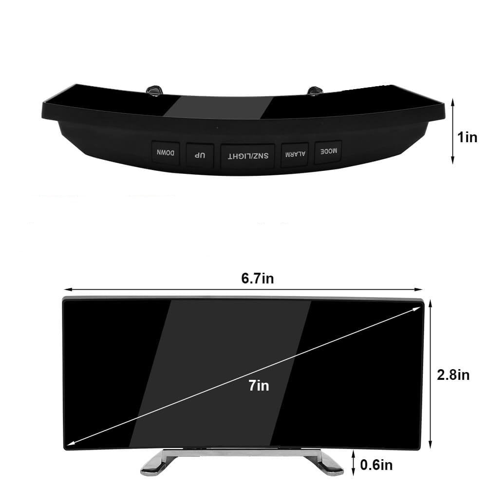 Curved LED Digital Alarm Clock with Display and Snooze Function-Orizon Depot