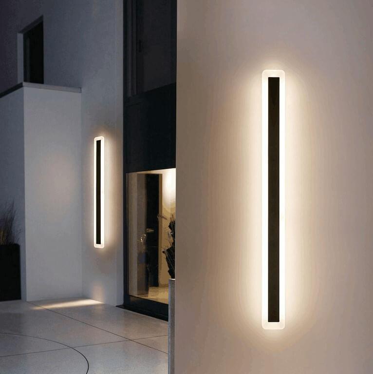 Minimalist Elongated Bar LED Wall Light Waterproof Acrylic Outdoor Fixture-Orizon Depot
