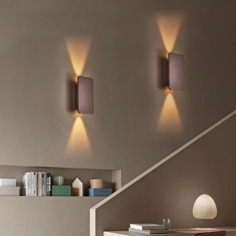 Nordic Minimalist Aluminum Rectangular Flat Panel LED Wall Sconce 2-Light Lamp-Orizon Depot