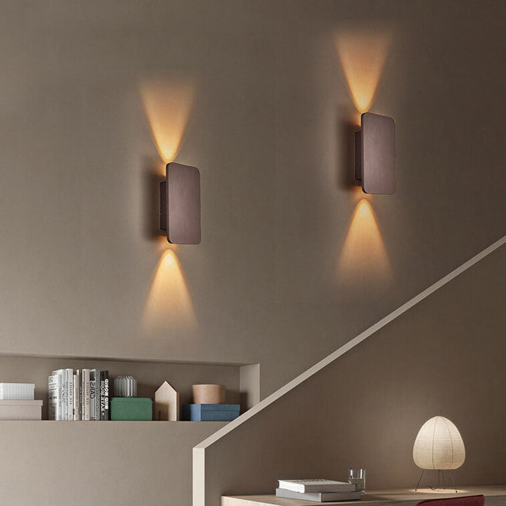Nordic Minimalist Aluminum Rectangular Flat Panel LED Wall Sconce 2-Light Lamp-Orizon Depot
