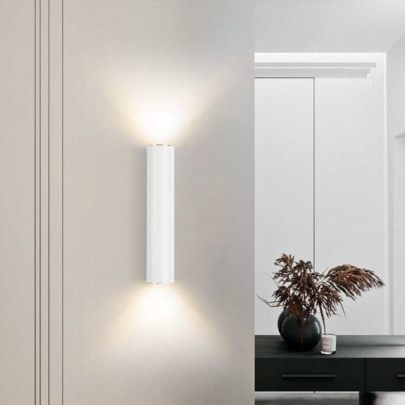 Minimalist Aluminum Cylindrical 2-Light Wall Sconce Lamp