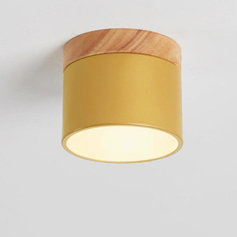 Scandinavian Minimalist Solid Color Log LED Flush Mount Ceiling Lamp-Orizon Depot