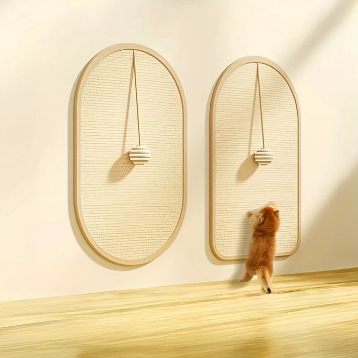 3-in-1 Wall Mounted Cat Scratch Pad Made of Sisal Material