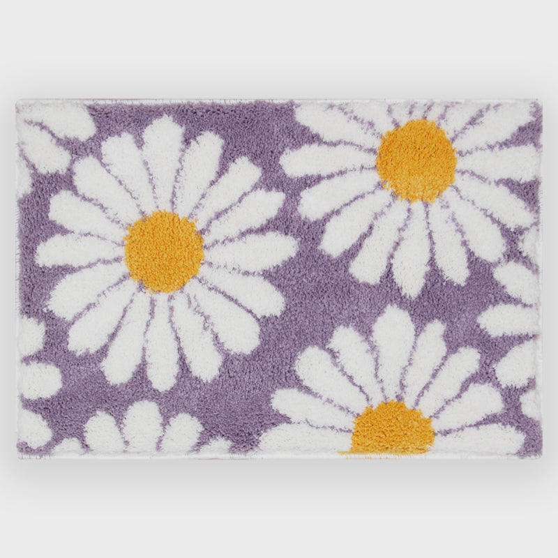 Sweet Daisy Bath Mat - Purple Flower Carpet for Bathroom Decor-Orizon Depot