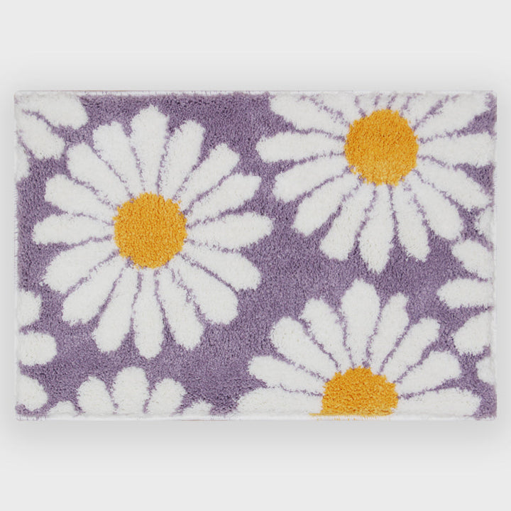 Sweet Daisy Bath Mat - Purple Flower Carpet for Bathroom Decor-Orizon Depot