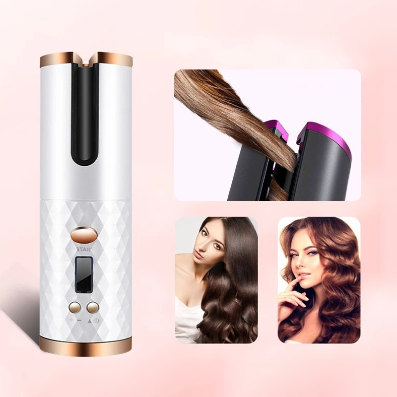 Cordless Automatic Rotating Curling Iron for Effortless Curls-Orizon Depot