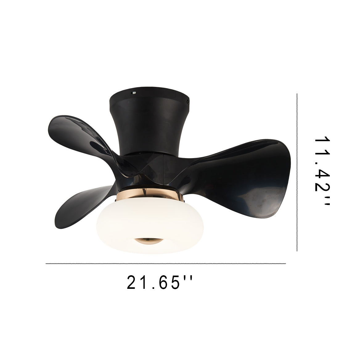 Nordic Macaron Metal LED Semi-Flush Mount Ceiling Fan Lamp