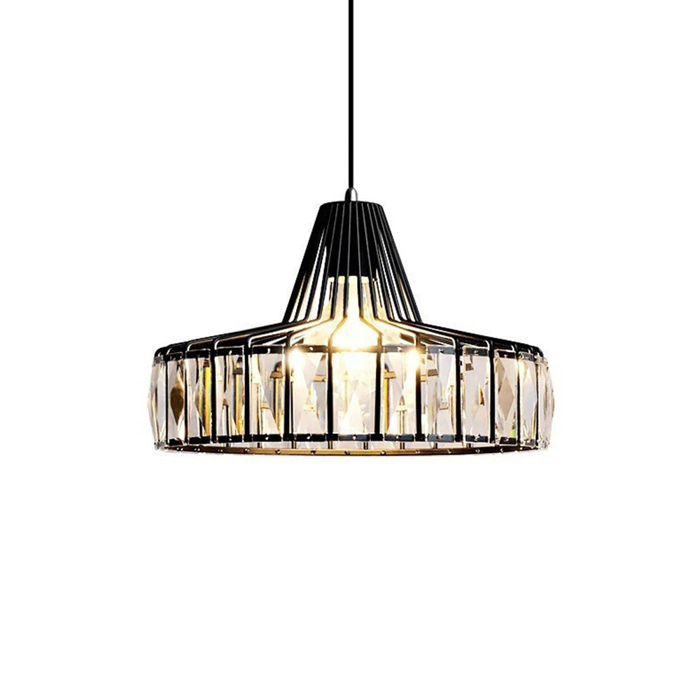 Sleek Black Crystal Pendant Light | Stylish Hanging Fixture