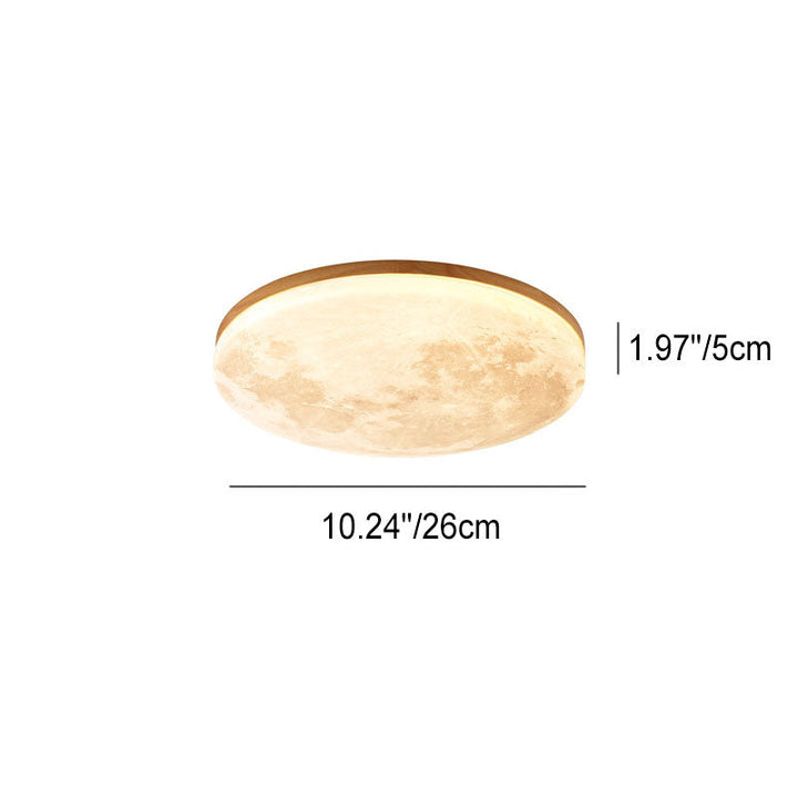 Nordic Minimalist Round Moon Design LED Flush Mount Ceiling Lamp-Orizon Depot