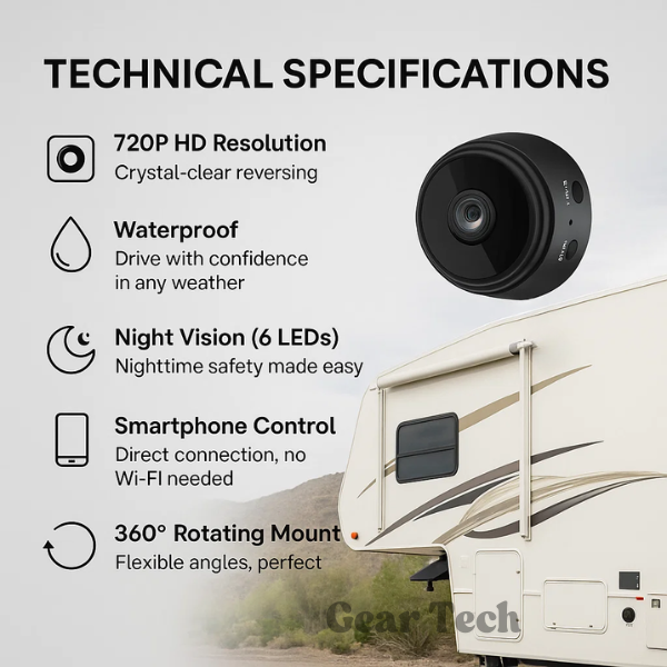 Wireless Backup Camera for RVs, Trucks, and Trailers with Night Vision-Orizon Depot