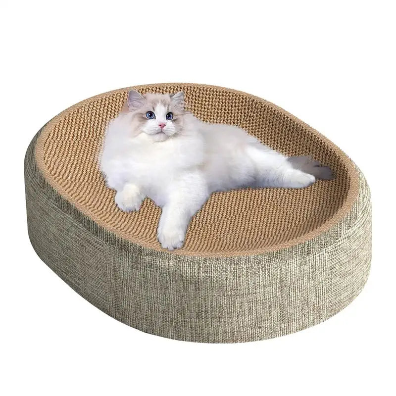 Oval Sisal 2-in-1 Cat Scratcher and Bed for Cats