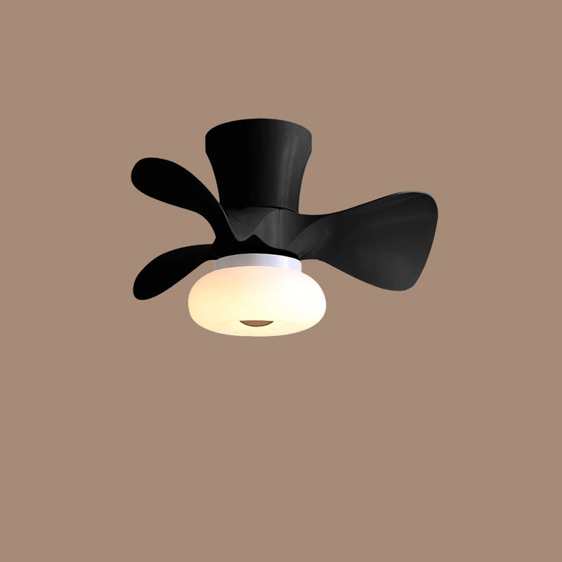 Nordic Macaron Metal LED Semi-Flush Mount Ceiling Fan Lamp